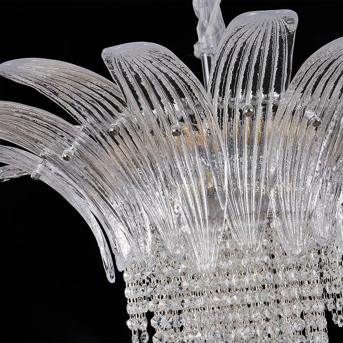 Florio 11-Light Chandelier - Metal, Glass & Crystal - Clear - Silver - E14x16/W80xH50 cm