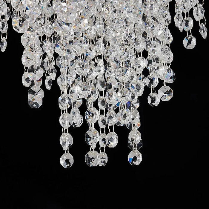 Florio 11-Light Chandelier - Metal, Glass & Crystal - Clear - Silver - E14x16/W80xH50 cm