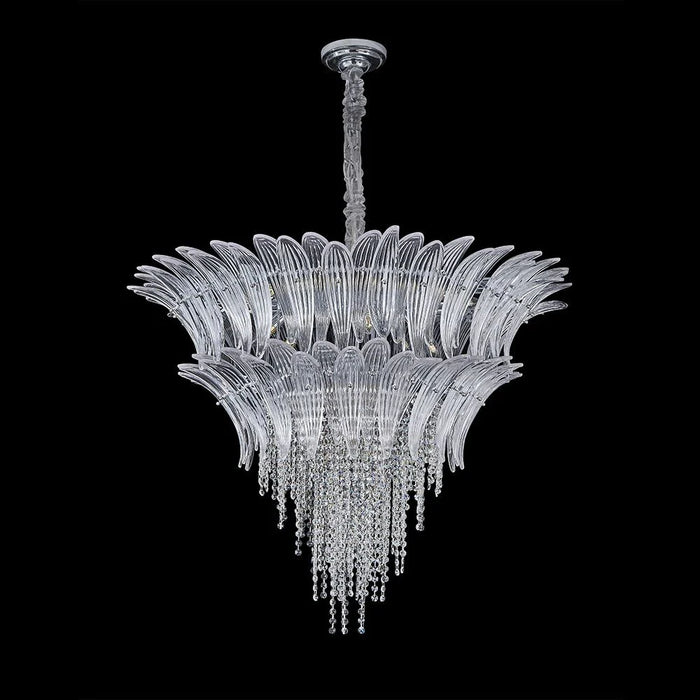 Florio Jumbo Chandelier Ð Metal, Glass & Crystal Ð Clear/Silver Ð W100xH75 cm
