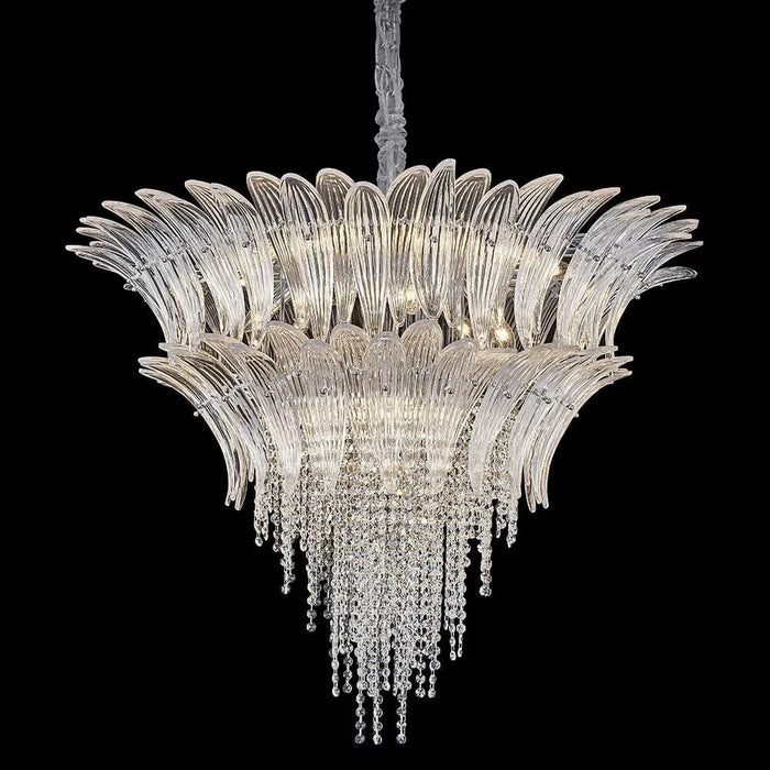 Florio Jumbo Chandelier Ð Metal, Glass & Crystal Ð Clear/Silver Ð W100xH75 cm