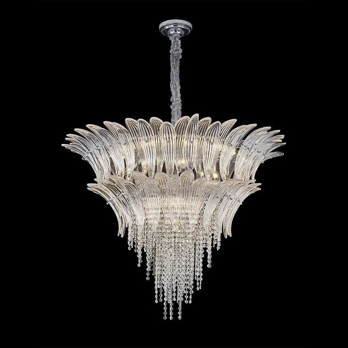 Florio Jumbo Chandelier Ð Metal, Glass & Crystal Ð Clear/Silver Ð W100xH75 cm