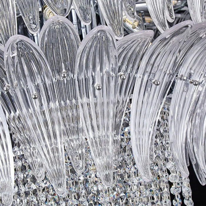 Florio Jumbo Chandelier Ð Metal, Glass & Crystal Ð Clear/Silver Ð W100xH75 cm