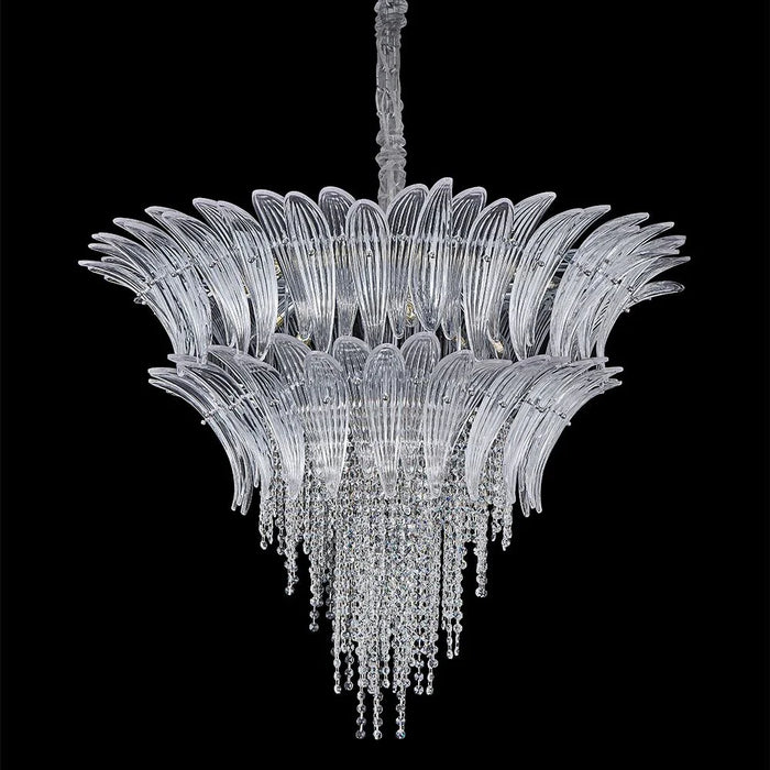 Florio Jumbo Chandelier Ð Metal, Glass & Crystal Ð Clear/Silver Ð W100xH75 cm