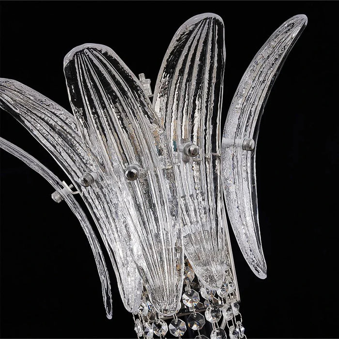 Florio Wall Sconce Ð Metal, Glass & Crystal Ð Clear - Silver Ð W27xH28 cm
