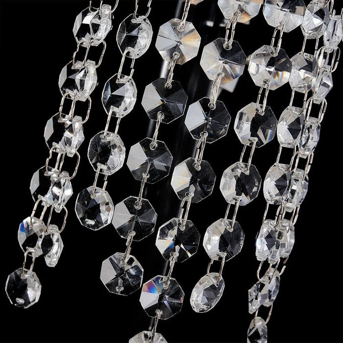 Florio Wall Sconce Ð Metal, Glass & Crystal Ð Clear - Silver Ð W27xH28 cm