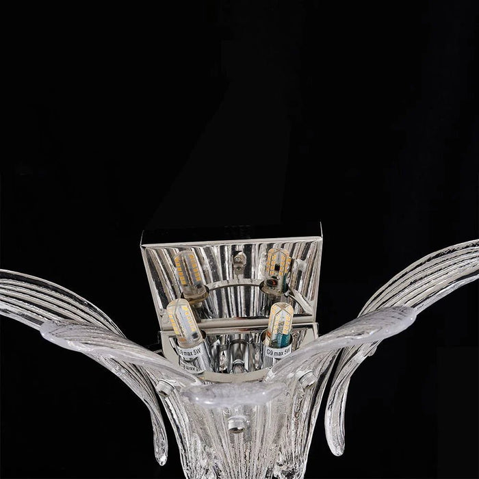 Florio Wall Sconce Ð Metal, Glass & Crystal Ð Clear - Silver Ð W27xH28 cm