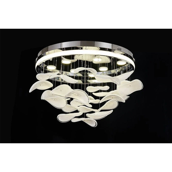 Seychelles LED Flushmount - Stainless Steel, Silicon & Glass - White - Silver
