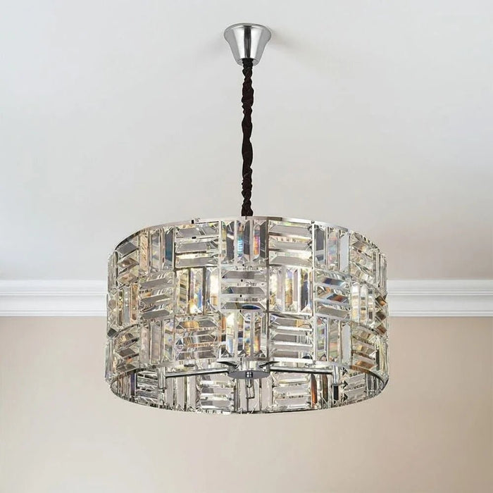 Nicely 8-Light Chandelier - Glass - Silver - E14x8 - D63xW63xH26 cm