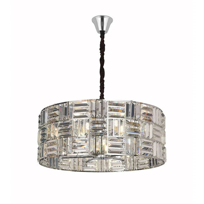 Nicely 8-Light Chandelier - Glass - Silver - E14x8 - D63xW63xH26 cm