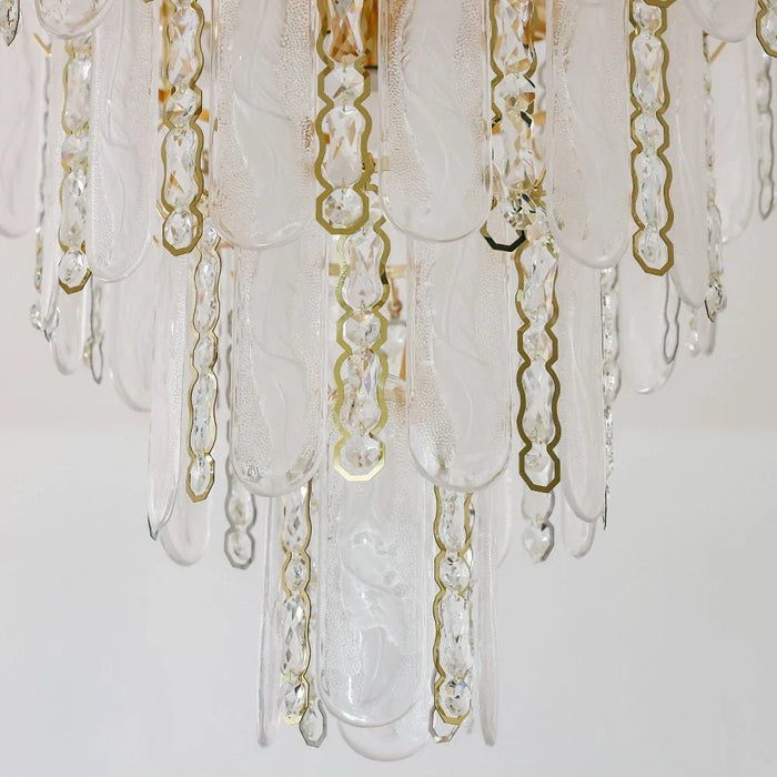 Madrid 12-Light Chandelier Ð Crystal & Glass Ð White - Gold Ð D60xW60xH42 cm