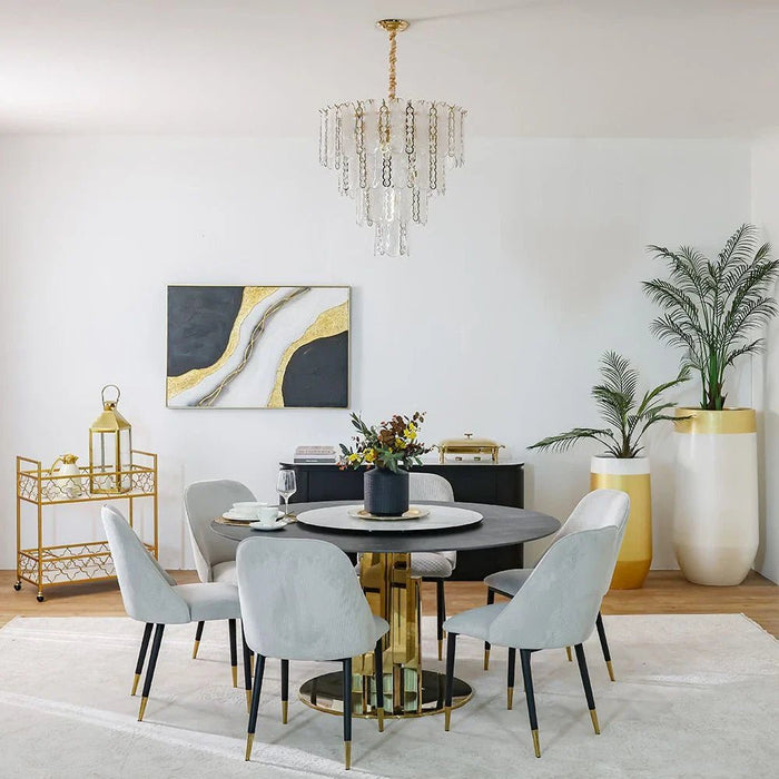 Madrid 12-Light Chandelier Ð Crystal & Glass Ð White - Gold Ð D60xW60xH42 cm