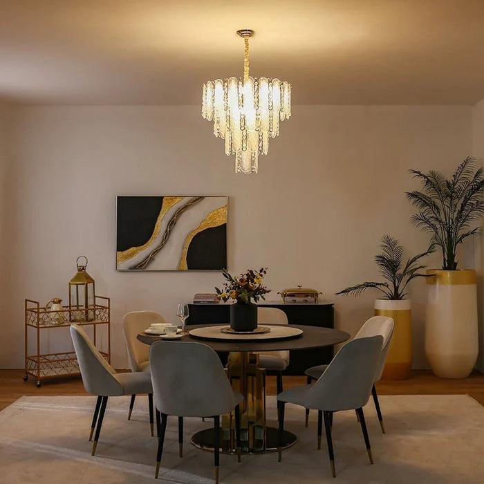 Madrid 12-Light Chandelier Ð Crystal & Glass Ð White - Gold Ð D60xW60xH42 cm