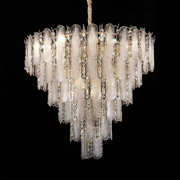 Madrid Chandelier - Crystal & Glass - White - Gold E14x15 - 220V D80xW80xH55 cm