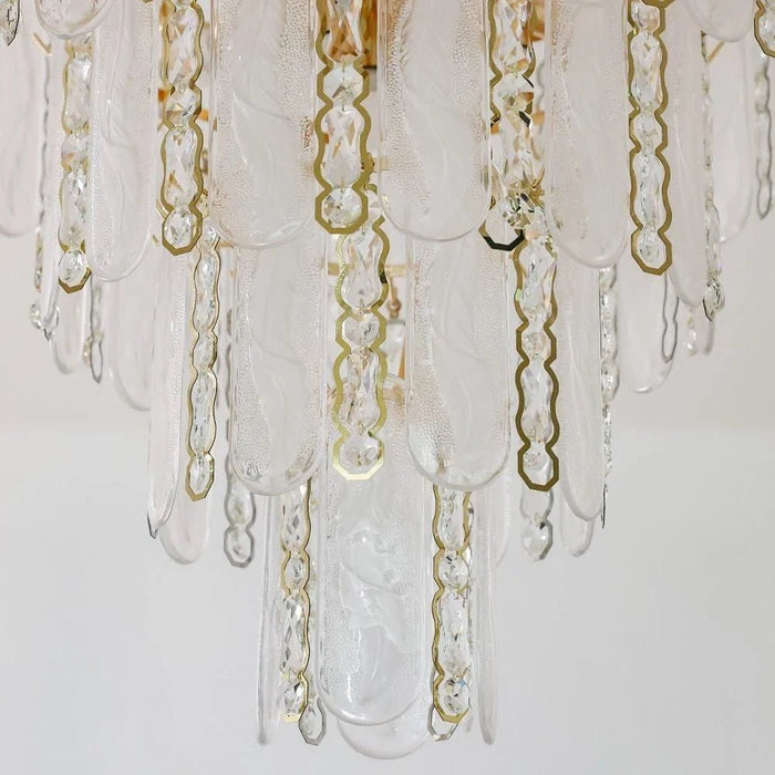 Madrid Chandelier - Crystal & Glass - White - Gold E14x15 - 220V D80xW80xH55 cm