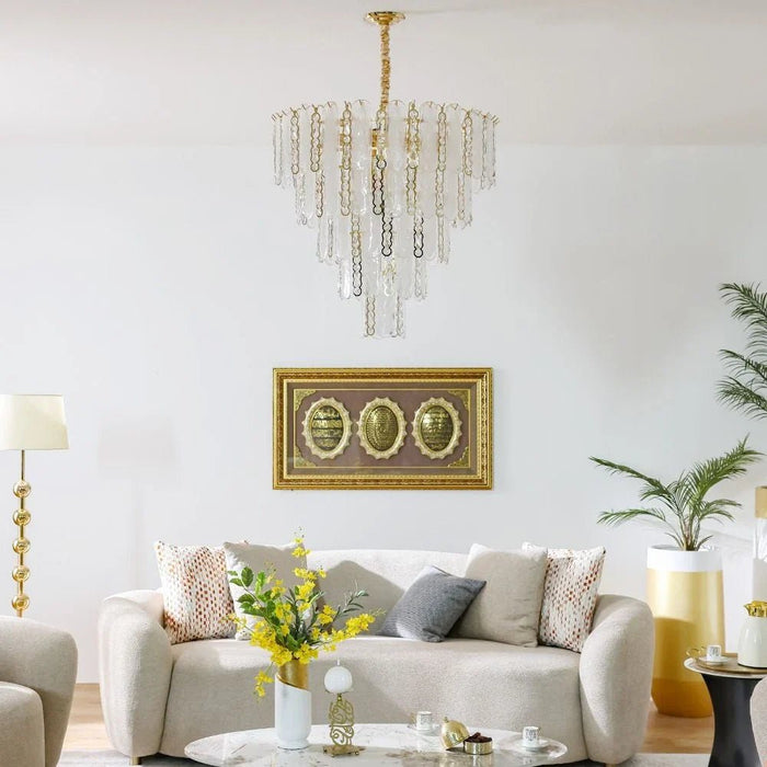 Madrid 26-Light Crystal Chandelier Ð Crystal & Glass Ð White/Gold Ð D100xW100 cm