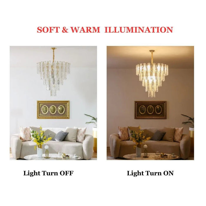Madrid 26-Light Crystal Chandelier Ð Crystal & Glass Ð White/Gold Ð D100xW100 cm