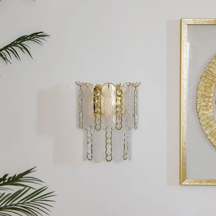 Madrid Wall Bracket Ð Crystal & Glass Ð White/Gold Ð L32xW32xH25 cm