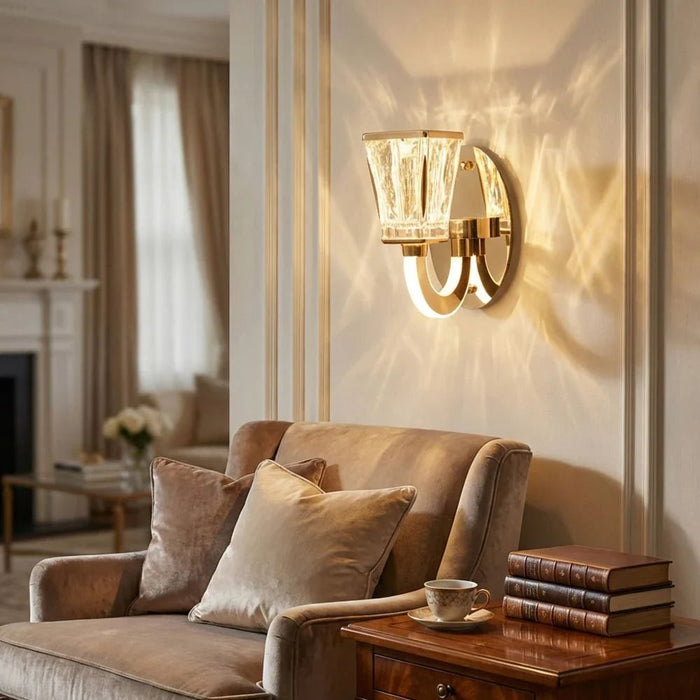 Casablanca LED Crystal Wall Lamp Ð Crystal & Metal Ð Chrome Ð 3-Color Dimmable