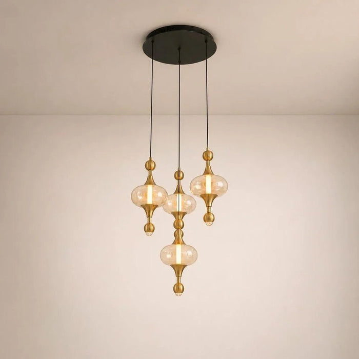 Gloss 5-Pc Pendant Lamp Set  _ Metal _ Brass Gold