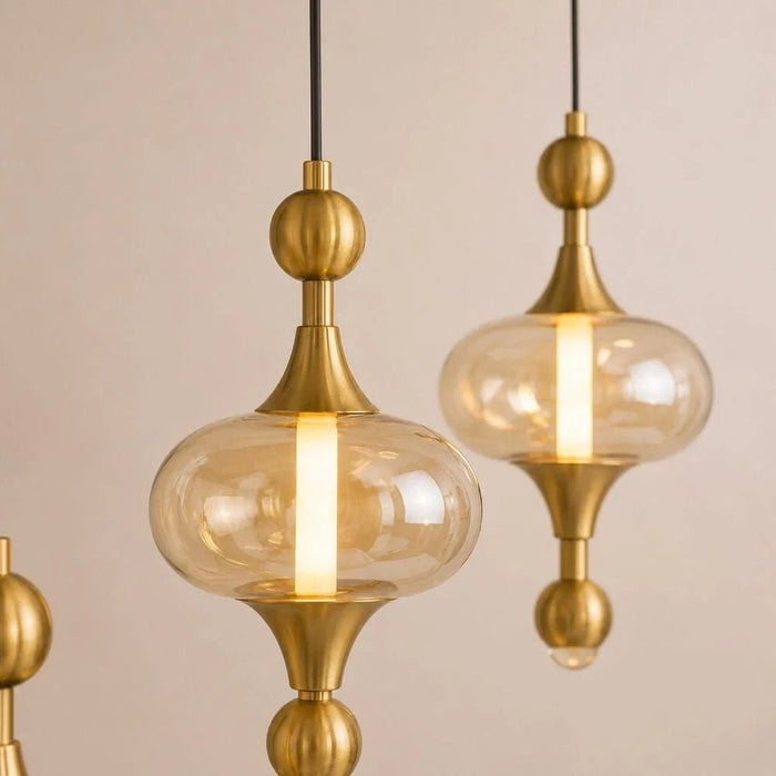 Gloss 5-Pc Pendant Lamp Set  _ Metal _ Brass Gold