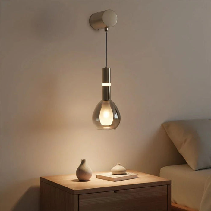 Lumen Wall Lamp Ð Glass & Metal Ð Smoke Grey
