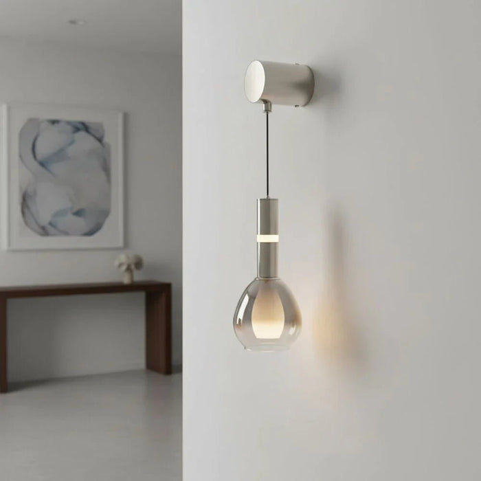 Lumen Wall Lamp Ð Glass & Metal Ð Smoke Grey
