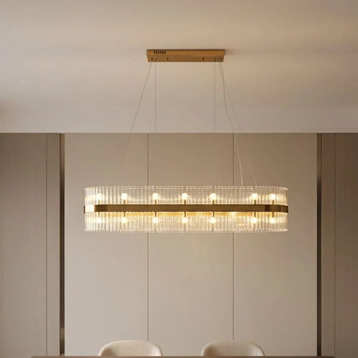 Nairobi 20-Light Glass Chandelier Ð Glass & Metal Ð Gold Ð 100 cm