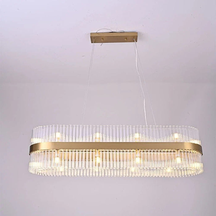 Nairobi 20-Light Glass Chandelier Ð Glass & Metal Ð Gold Ð 100 cm