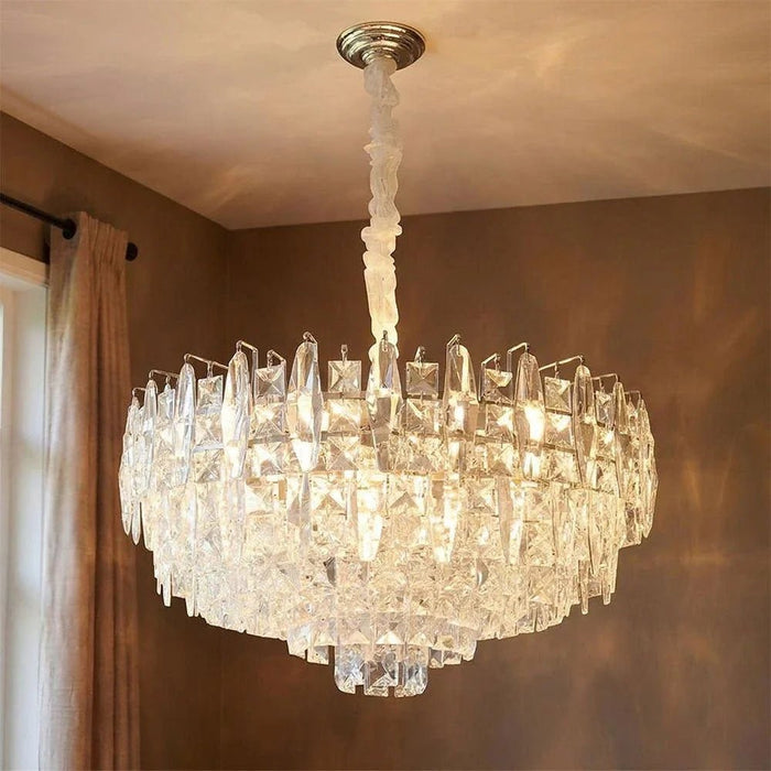 Amira 22 Lights Crystal Chandelier 80cm-Chrome