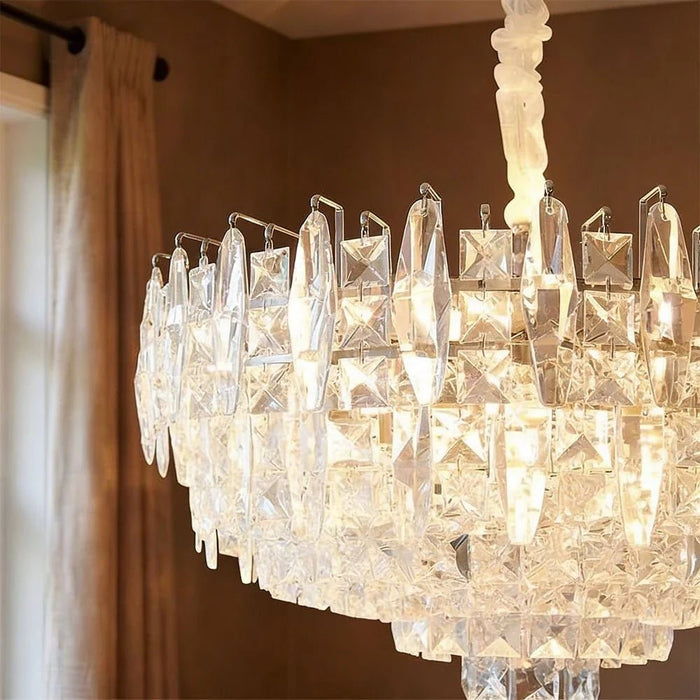 Amira 22 Lights Crystal Chandelier 80cm-Chrome