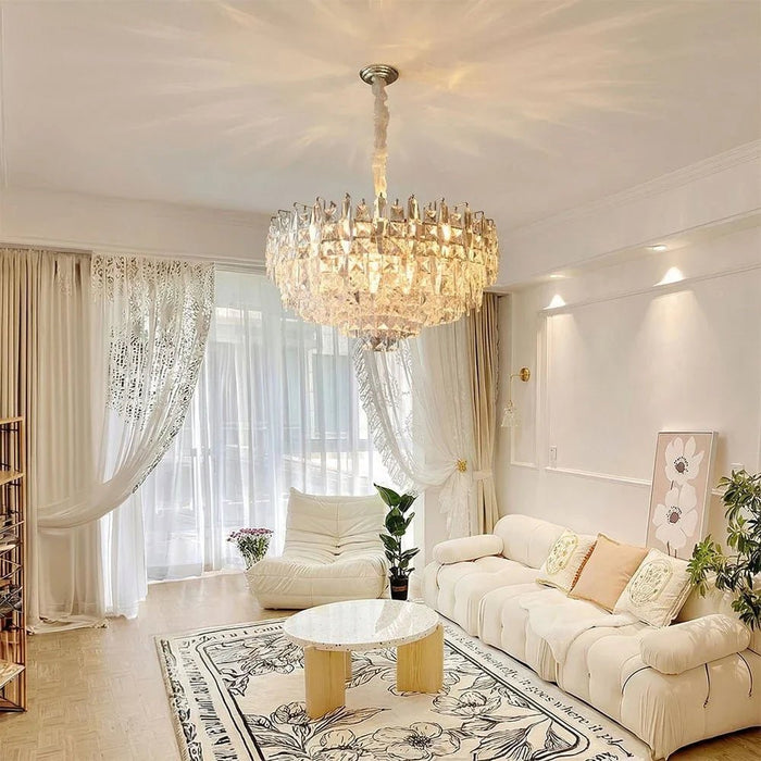 Amira 22 Lights Crystal Chandelier 80cm-Chrome
