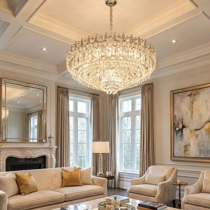 Amira 22 Lights Crystal Chandelier 80cm-Chrome