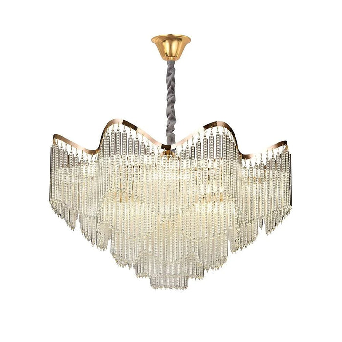 Zahra 15-Light Crystal Chandelier Ð Crystal & Metal Ð Gold Ð 80 cm