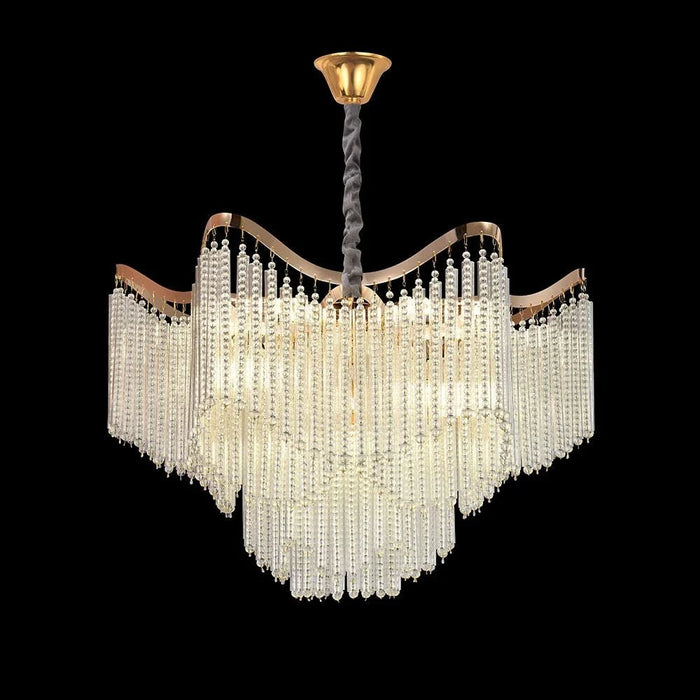 Zahra 15-Light Crystal Chandelier Ð Crystal & Metal Ð Gold Ð 80 cm