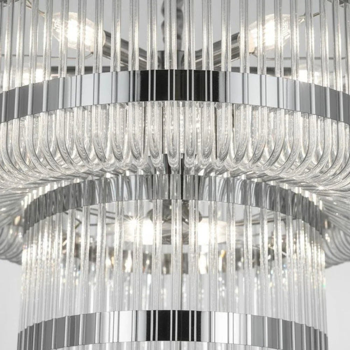 Damas 11-Light Glass Chandelier Ð Glass & Metal Ð Chrome Ð 60 cm