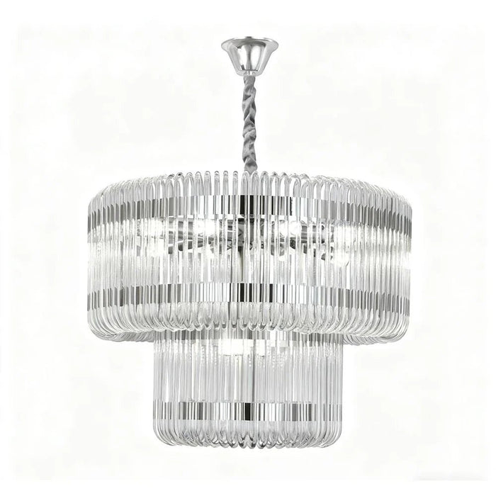 Damas 11-Light Glass Chandelier Ð Glass & Metal Ð Chrome Ð 60 cm