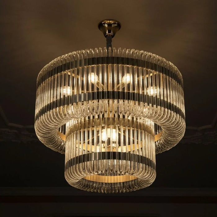 Damas 11-Light Glass Chandelier - Gold - 60 cm