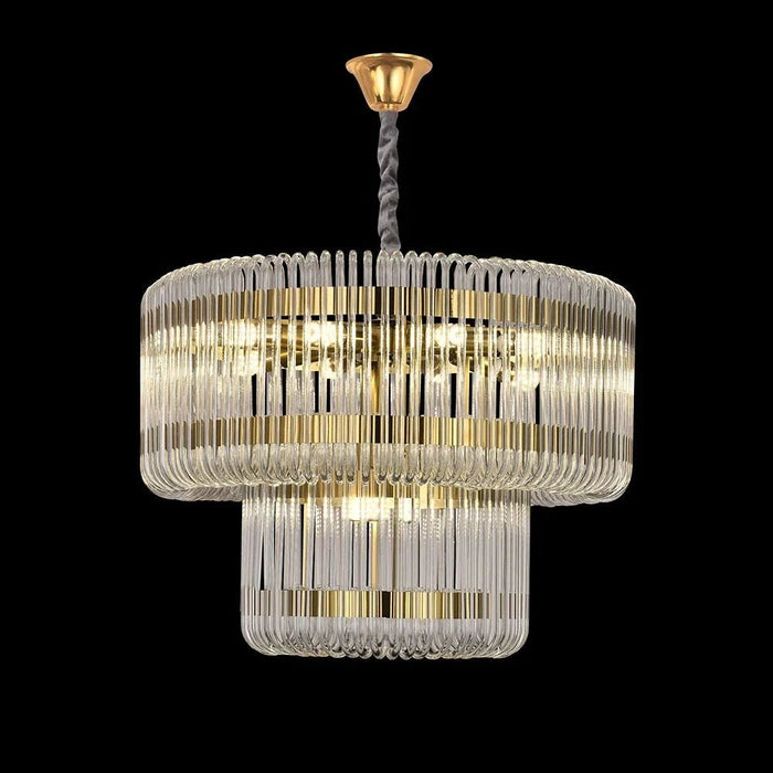 Damas 11-Light Glass Chandelier - Gold - 60 cm