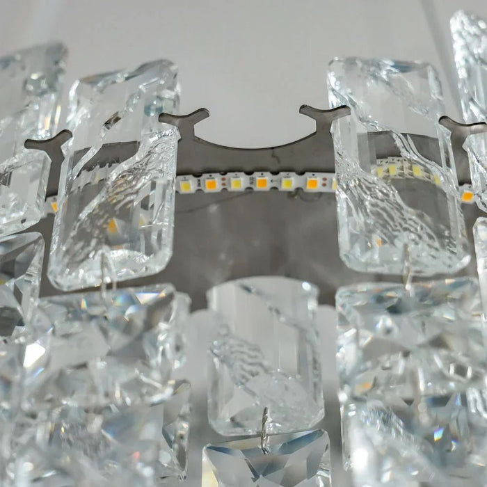 Reema LED Chandelier Ð Crystal & Metal Ð Chrome Ð  3-Color Dimmable Ð 60 cm