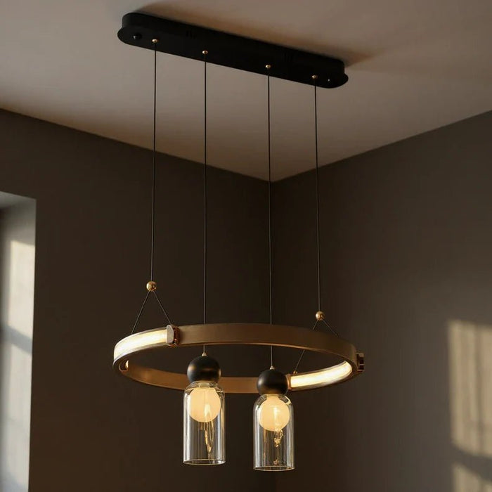 Stanza LED Pendant Chandelier _ Metal _ Antique Copper