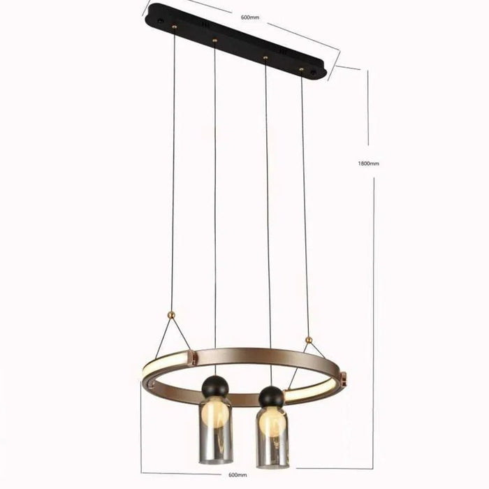 Stanza LED Pendant Chandelier _ Metal _ Antique Copper