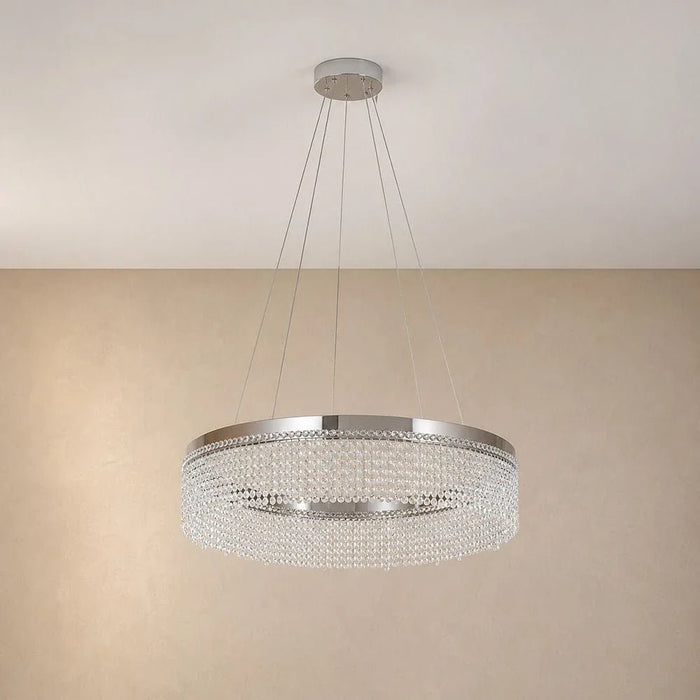 Misba LED Crystal Chandelier 3-Color Dimmable Light 80cm-Chrome