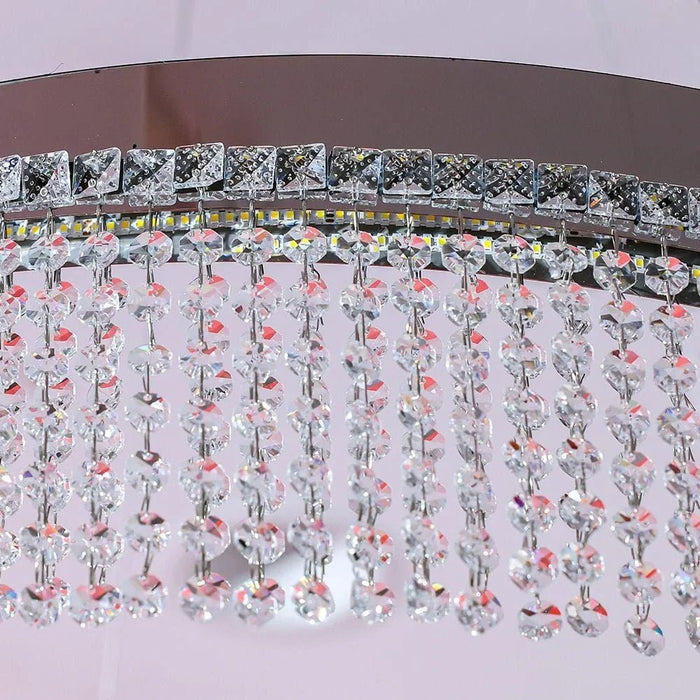 Misba LED Crystal Chandelier 3-Color Dimmable Light 80cm-Chrome