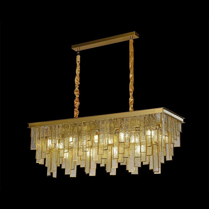 Rivera 14-Light Chandelier Ð Glass & Metal Ð Gold Ð 100 cm