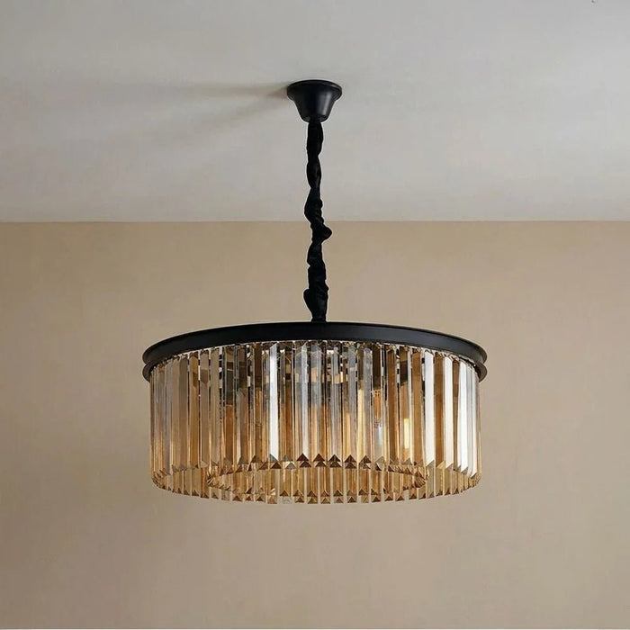 Rivoli 6-Light Crystal Chandelier - Crystal & Metal - Amber/Black - 60 cm