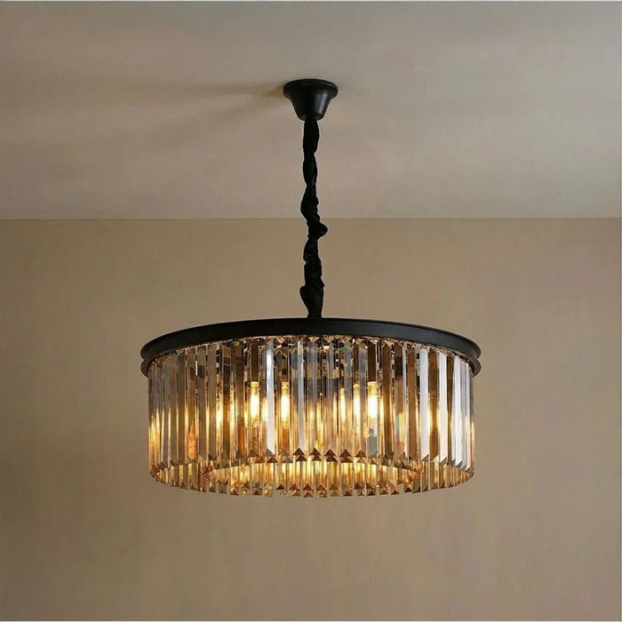 Rivoli 6-Light Crystal Chandelier - Crystal & Metal - Amber/Black - 60 cm