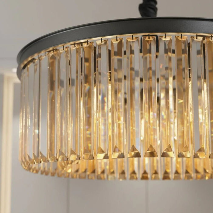 Rivoli 6-Light Crystal Chandelier - Crystal & Metal - Amber/Black - 60 cm