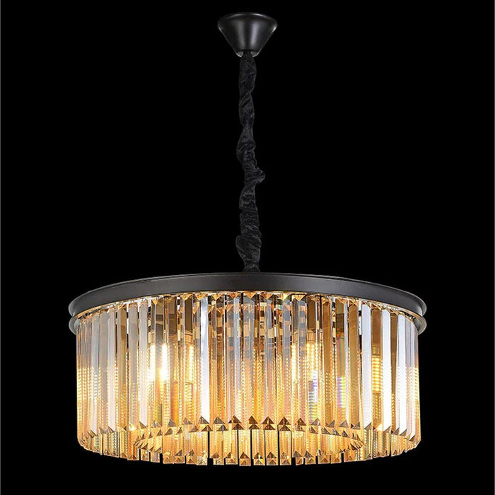 Rivoli 6-Light Crystal Chandelier - Crystal & Metal - Amber/Black - 60 cm