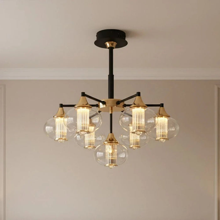 Marco 7-Light Chandelier Ð Glass & Metal Ð Gold Ð 60 cm
