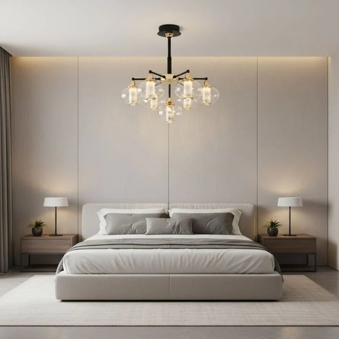 Marco 7-Light Chandelier Ð Glass & Metal Ð Gold Ð 60 cm